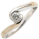 ノンブランド NON BRAND ダイヤリング プラチナシルバー K18WG ダイヤモンド リング 指輪 ダイヤモンド ホワイトゴールド 1P 1粒ダイヤ 9号