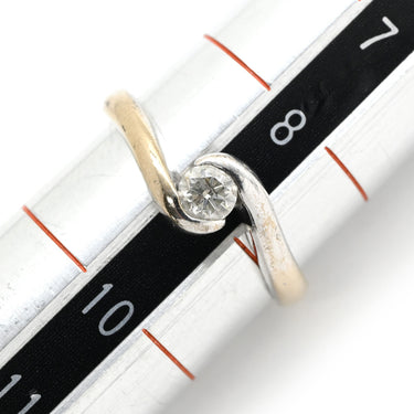 ノンブランド NON BRAND ダイヤリング プラチナシルバー K18WG ダイヤモンド リング 指輪 ダイヤモンド ホワイトゴールド 1P 1粒ダイヤ 9号