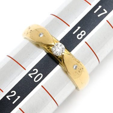 ノンブランド NON BRAND ダイヤリング イエローゴールド K18YG ダイヤモンド リング 指輪 3P 3石 19号