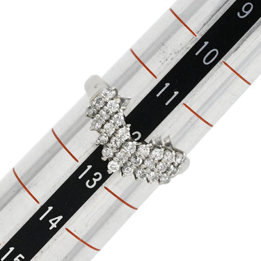 ノンブランド NON BRAND ダイヤリング プラチナシルバー Pt900 ダイヤモンド リング 指輪 V字 Vライン 12号