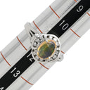 ノンブランド NON BRAND ファイアオパール ダイヤリング プラチナシルバー Pt900 オパール ダイヤモンド リング 指輪 メキシコオパール 11号