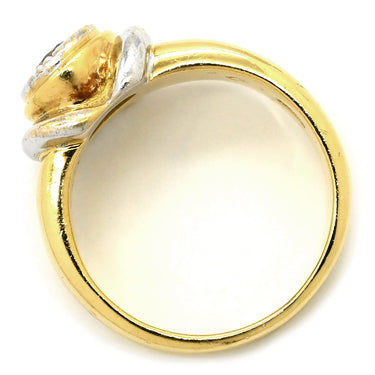 ノンブランド NON BRAND ダイヤリング イエローゴールドXホワイトゴールド K18YG K18WG ダイヤモンド リング 指輪 コンビリング 18K 750 8号