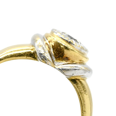 ノンブランド NON BRAND ダイヤリング イエローゴールドXホワイトゴールド K18YG K18WG ダイヤモンド リング 指輪 コンビリング 18K 750 8号