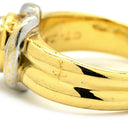 ノンブランド NON BRAND ダイヤリング イエローゴールドXホワイトゴールド K18YG K18WG ダイヤモンド リング 指輪 コンビリング 18K 750 8号