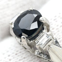 ノンブランド NON BRAND ブルーサファイア ダイヤリング プラチナシルバー Pt850 サファイア ダイヤモンド リング 指輪 青 立爪 14号