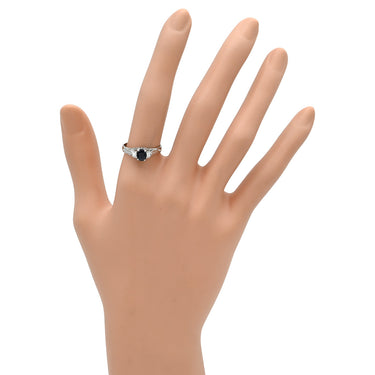 ノンブランド NON BRAND ブルーサファイア ダイヤリング プラチナシルバー Pt850 サファイア ダイヤモンド リング 指輪 青 立爪 14号