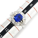 ノンブランド NON BRAND ブルーサファイア ダイヤリング プラチナシルバー Pt900 サファイア ダイヤモンド リング 指輪 ロイヤルブルー 青 10.5号