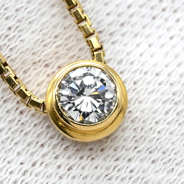 ノンブランド NON BRAND ダイヤペンダント イエローゴールド K18YG ダイヤモンド ネックレス 750 18K 1P 1粒