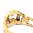 ノンブランド NON BRAND ダイヤリング イエローゴールド×プラチナシルバー K18YG Pt900 ダイヤモンド リング 指輪 Pt900 イエローゴールド プラチナ コンビ 3P 3粒 ダイヤ 10.5号