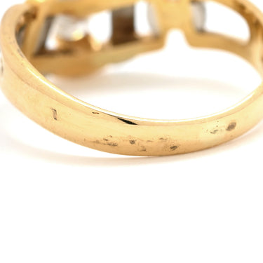 ノンブランド NON BRAND ダイヤリング イエローゴールド×プラチナシルバー K18YG Pt900 ダイヤモンド リング 指輪 Pt900 イエローゴールド プラチナ コンビ 3P 3粒 ダイヤ 10.5号