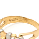 ノンブランド NON BRAND ダイヤリング イエローゴールド×プラチナシルバー K18YG Pt900 ダイヤモンド リング 指輪 Pt900 イエローゴールド プラチナ コンビ 3P 3粒 ダイヤ 10.5号