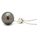 ノンブランド NON BRAND ネックレス パールブラック K18WG パール ダイヤモンド ネックレス 黒 黒蝶パール 真珠 750 ホワイトゴールド ブラック パール ダイヤ