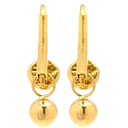 ノンブランド NON BRAND ダイヤ イエローゴールド K18YG ダイヤモンド ピアス Au750 18K 18金 ボールチャーム