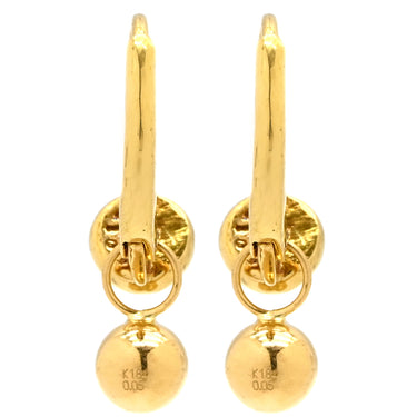 ノンブランド NON BRAND ダイヤ イエローゴールド K18YG ダイヤモンド ピアス Au750 18K 18金 ボールチャーム