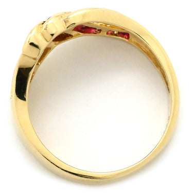 ノンブランド NON BRAND ルビー ダイヤ リング イエローゴールド K18YG ルビー ダイヤモンド リング 指輪 Au750 18K 18金 レッド 赤 8.5号