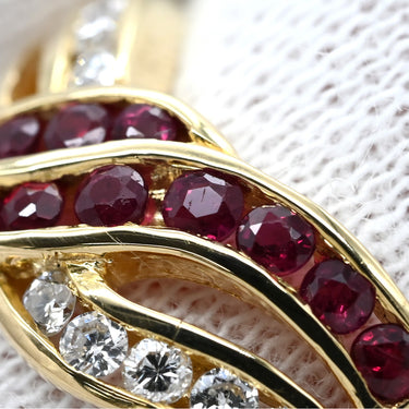 ノンブランド NON BRAND ルビー ダイヤ リング イエローゴールド K18YG ルビー ダイヤモンド リング 指輪 Au750 18K 18金 レッド 赤 8.5号