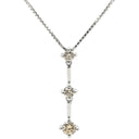 ノンブランド NON BRAND ダイヤペンダント ホワイトゴールド K18WG ダイヤモンド ネックレス 3石 3連 ドロップ