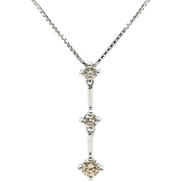 ノンブランド NON BRAND ダイヤペンダント ホワイトゴールド K18WG ダイヤモンド ネックレス 3石 3連 ドロップ