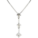 ノンブランド NON BRAND ダイヤペンダント ホワイトゴールド K18WG ダイヤモンド ネックレス 3石 3連 ドロップ