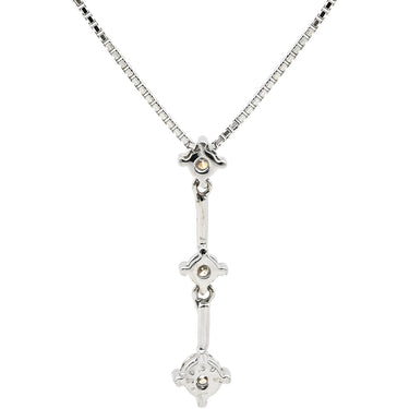 ノンブランド NON BRAND ダイヤペンダント ホワイトゴールド K18WG ダイヤモンド ネックレス 3石 3連 ドロップ