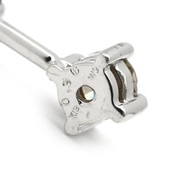 ノンブランド NON BRAND ダイヤペンダント ホワイトゴールド K18WG ダイヤモンド ネックレス 3石 3連 ドロップ