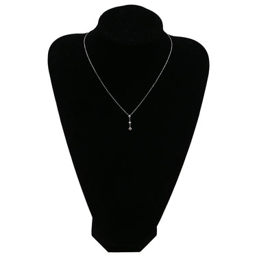 ノンブランド NON BRAND ダイヤペンダント ホワイトゴールド K18WG ダイヤモンド ネックレス 3石 3連 ドロップ