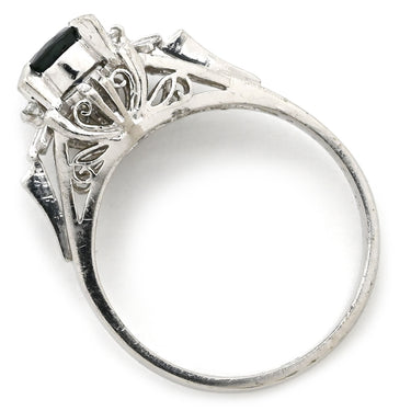 ノンブランド NON BRAND ブルーサファイア ダイヤリング プラチナシルバー Pt900 サファイア ダイヤモンド リング 指輪 青 12号