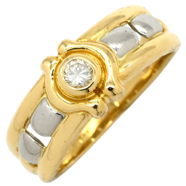 ノンブランド NON BRAND ダイヤ コンビリング イエローゴールドXプラチナシルバー K18YG Pt900 ダイヤモンド リング 指輪 1P 1粒ダイヤ 10号