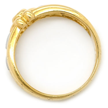 ノンブランド NON BRAND ダイヤ コンビリング イエローゴールドXプラチナシルバー K18YG Pt900 ダイヤモンド リング 指輪 1P 1粒ダイヤ 10号