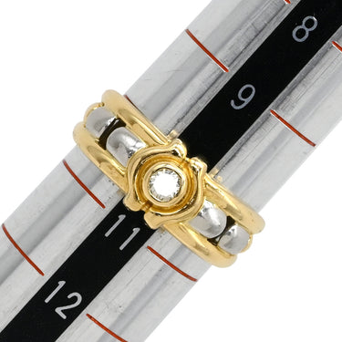 ノンブランド NON BRAND ダイヤ コンビリング イエローゴールドXプラチナシルバー K18YG Pt900 ダイヤモンド リング 指輪 1P 1粒ダイヤ 10号