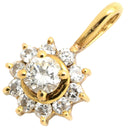 ノンブランド NON BRAND イエローゴールド K18YG ダイヤモンド ペンダントトップ Au750 18K 18金 ダイヤ ペンダントトップ フラワーモチーフ