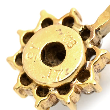 ノンブランド NON BRAND イエローゴールド K18YG ダイヤモンド ペンダントトップ Au750 18K 18金 ダイヤ ペンダントトップ フラワーモチーフ