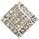 ノンブランド NON BRAND ホワイトゴールド K18WG ダイヤモンド ペンダントトップ Au750 18K 18金 ペンダントヘッド ミステリーセッティングダイヤ スクエア キューブ