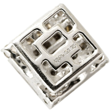 ノンブランド NON BRAND ホワイトゴールド K18WG ダイヤモンド ペンダントトップ Au750 18K 18金 ペンダントヘッド ミステリーセッティングダイヤ スクエア キューブ