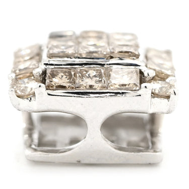 ノンブランド NON BRAND ホワイトゴールド K18WG ダイヤモンド ペンダントトップ Au750 18K 18金 ペンダントヘッド ミステリーセッティングダイヤ スクエア キューブ