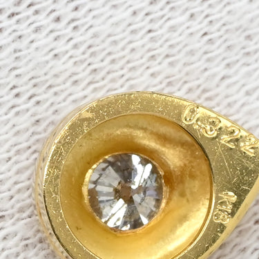 ノンブランド NON BRAND イエローゴールド K18YG ダイヤモンド ペンダントトップ ペンダントヘッド Au750 18K 18金 1P 1石 1粒 ダイヤ 雫型 しずく 涙型 ティアドロップ