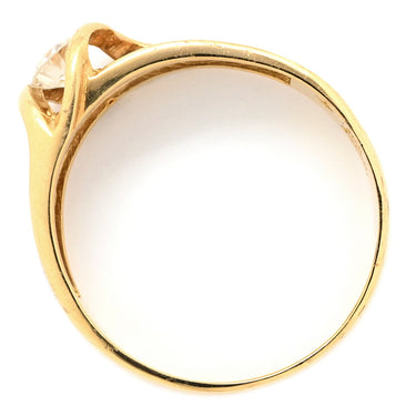 ノンブランド NON BRAND ダイヤリング イエローゴールド×プラチナシルバー K18YG Pt900 ダイヤモンド リング 指輪 Pt900 イエローゴールド プラチナ コンビ 1P 1粒ダイヤ 15号