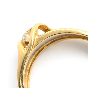 ノンブランド NON BRAND ダイヤリング イエローゴールド×プラチナシルバー K18YG Pt900 ダイヤモンド リング 指輪 Pt900 イエローゴールド プラチナ コンビ 1P 1粒ダイヤ 15号