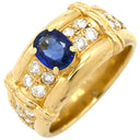 ノンブランド NON BRAND ブルーサファイア ダイヤ イエローゴールド×ブルー K18YG サファイア ダイヤモンド リング 指輪 Au750 18K 18金 ダイヤ ジュエリー 10号