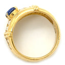 ノンブランド NON BRAND ブルーサファイア ダイヤ イエローゴールド×ブルー K18YG サファイア ダイヤモンド リング 指輪 Au750 18K 18金 ダイヤ ジュエリー 10号