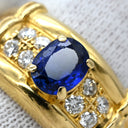 ノンブランド NON BRAND ブルーサファイア ダイヤ イエローゴールド×ブルー K18YG サファイア ダイヤモンド リング 指輪 Au750 18K 18金 ダイヤ ジュエリー 10号