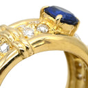 ノンブランド NON BRAND ブルーサファイア ダイヤ イエローゴールド×ブルー K18YG サファイア ダイヤモンド リング 指輪 Au750 18K 18金 ダイヤ ジュエリー 10号