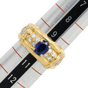 ノンブランド NON BRAND ブルーサファイア ダイヤ イエローゴールド×ブルー K18YG サファイア ダイヤモンド リング 指輪 Au750 18K 18金 ダイヤ ジュエリー 10号