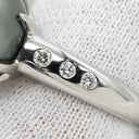 ノンブランド NON BRAND ブラック×プラチナシルバー Pt900 パール ダイヤモンド リング 指輪 1P 1粒 黒蝶パール 真珠 ダイヤ プラチナム 8.5号