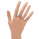 ノンブランド NON BRAND ブラック×プラチナシルバー Pt900 パール ダイヤモンド リング 指輪 1P 1粒 黒蝶パール 真珠 ダイヤ プラチナム 8.5号