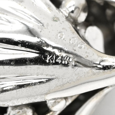 ノンブランド NON BRAND 黒蝶パール ダイヤ ホワイトゴールド K14WG ダイヤモンド ペンダントトップ シルバー