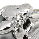 ノンブランド NON BRAND 黒蝶パール ダイヤ ホワイトゴールド K14WG ダイヤモンド ペンダントトップ シルバー