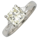 ノンブランド NON BRAND ダイヤリング プラチナシルバー Pt900 ダイヤモンド リング 指輪 スクエア ダイヤモンド プラチナ 6号