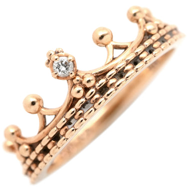 ノンブランド NON BRAND ダイヤリング ホワイトゴールド K10PG ダイヤモンド リング 指輪 1P 1粒 王冠 PG ゴールド 3号