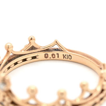 ノンブランド NON BRAND ダイヤリング ホワイトゴールド K10PG ダイヤモンド リング 指輪 1P 1粒 王冠 PG ゴールド 3号